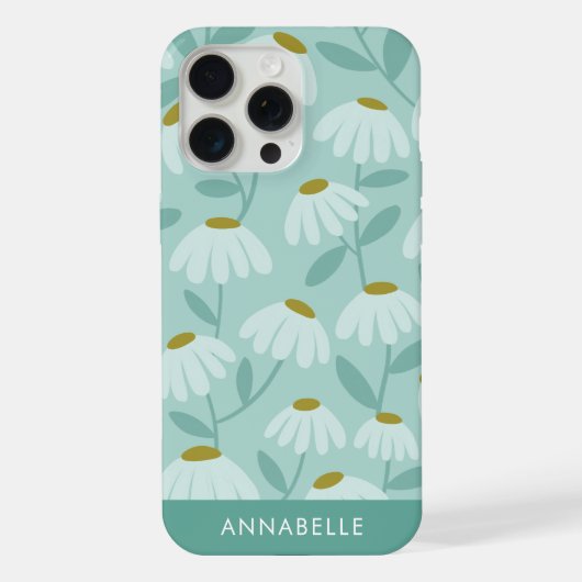 Nom de monogramme en bas Motif floral bleu sarcell (Verso)