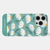 Nom de monogramme en bas Motif floral vert et blan (Verso Horizontal)