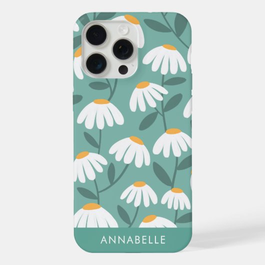 Nom de monogramme en bas Motif floral vert et blan (Verso)