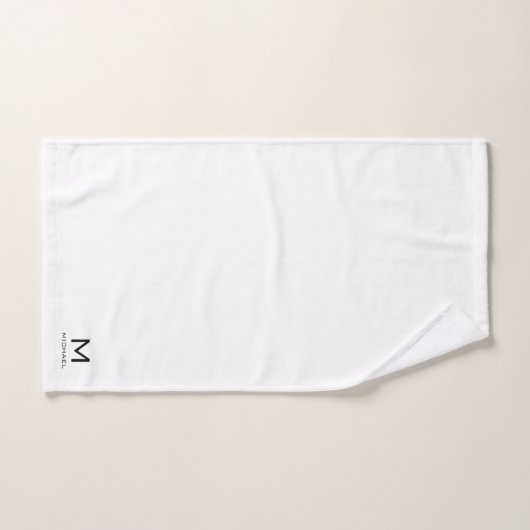 Nom de monogramme initial personnalisable Noir Bla (Serviette à main)