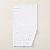 Nom de monogramme personnalisé blanc élégant (Serviette à main)