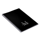 Nom de monogramme personnalisé Carnet noir (Côté Droit)