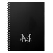Nom de monogramme personnalisé Carnet noir (Devant)