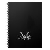 Nom de monogramme personnalisé Carnet noir (Devant)