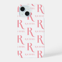 Nom de monogramme personnalisé minimal rose élégan