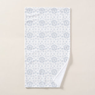 Nom de monogramme répétitif Toile Bleue Victorienn
