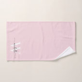 Nom de monogramme rose pâle moderne écriture stylé (Serviette à main)