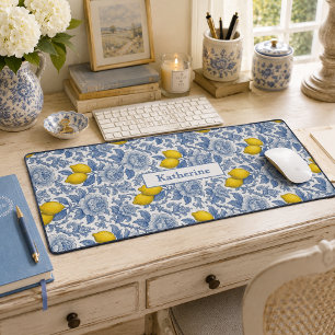 Nom de motif botanique citron bleu vintage