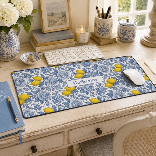 Nom de motif botanique citron bleu vintage