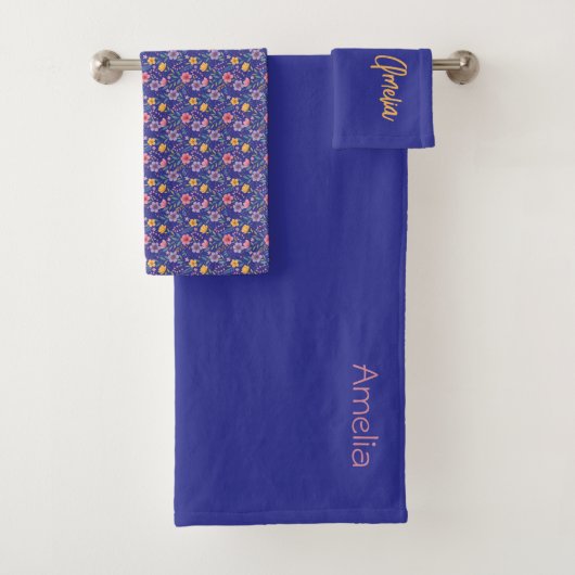 nom de motif de fleur sauvage simple bleu (En situation)
