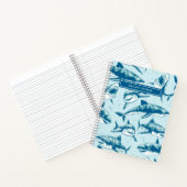 Nom de motif de requin effrayant Cahier Aqua Kids (Intérieur)