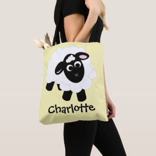 Nom de mouton de caricature mignon Sac fourre-tout