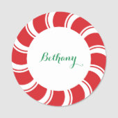 Nom de Noël Balise Badge Round 3" Fête de Noël (Devant)