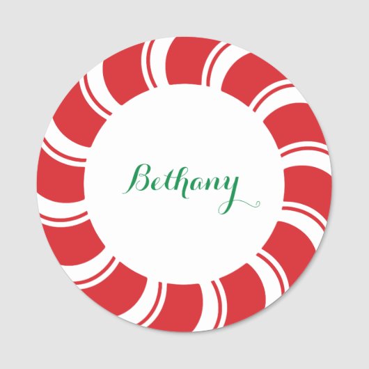 Nom de Noël Balise Badge Round 3" Fête de Noël (Devant)