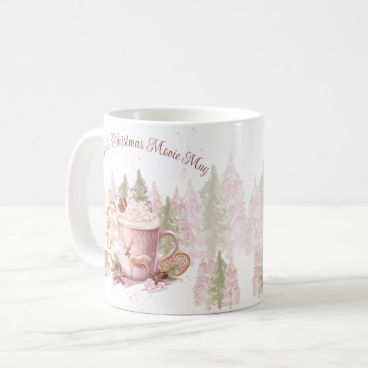 Nom de Noël Pink Hot Chocolat Mug (Devant gauche)