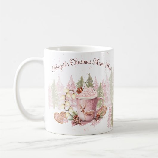 Nom de Noël Pink Hot Chocolat Mug (Gauche)