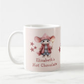 Nom de Noël souris rose chocolat chaud tasse (Gauche)