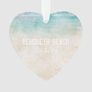 Nom de plage Ocean Aqua Sand Heart DATE Photo