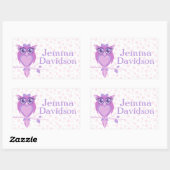 Nom de plaque de livre de chouette étiquette d'id  (Feuille)