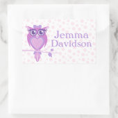 Nom de plaque de livre de chouette étiquette d'id  (Sac)