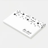 Nom de professeur de musique notes post-it musical (Incliné)