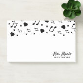Nom de professeur de musique notes post-it musical (Bureau)