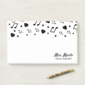 Nom de professeur de musique notes post-it musical (Sur un bureau)