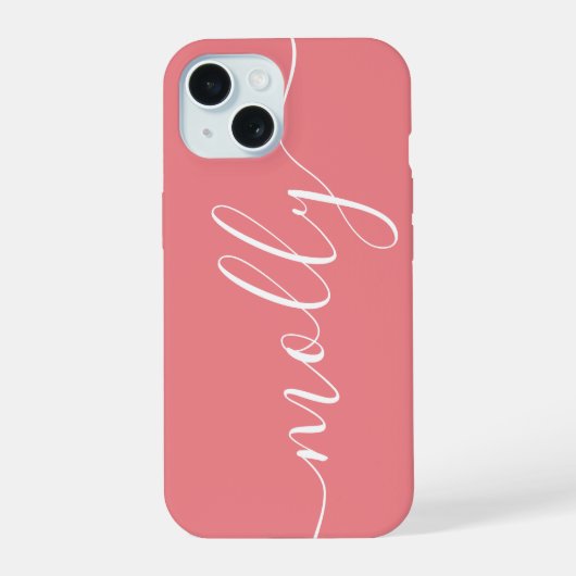 Nom de Script Calligraphique Rose Corail Tendance (Verso)