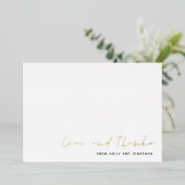 Nom de script Carte de remerciement de mariage Lux (Debout devant)