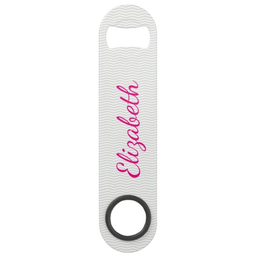 Nom de script de fille avec Chevron gris classique (Dos)