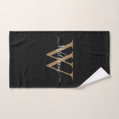 Nom de script de monogramme en or noir moderne (Serviette à main)