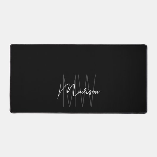 Nom de script de monogramme moderne noir et blanc (Recto)