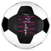 Nom de script de monogramme moderne noir rose (Tourné)