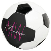 Nom de script de monogramme moderne noir rose (3/4)