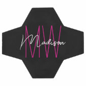 Nom de script de monogramme moderne noir rose (Plat)