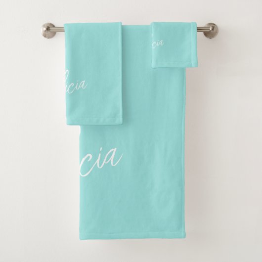 Nom de script de signature blanc aqua personnalisé (En situation)