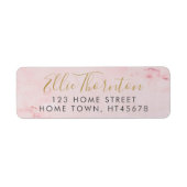 Nom de script doré Étiquette d'adresse de retour e (Devant)