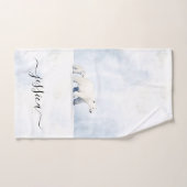 nom de script d'ours polaire mignon (Serviette à main)