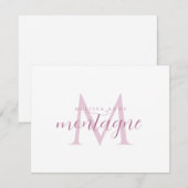 Nom de script élégant Carte de correspondance plat (Devant / Derrière)