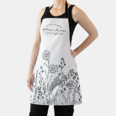 Nom de script élégant Joli motif floral Tablier (Insitu)