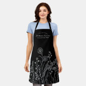 Nom de script élégant Joli motif floral Tablier (Porté)