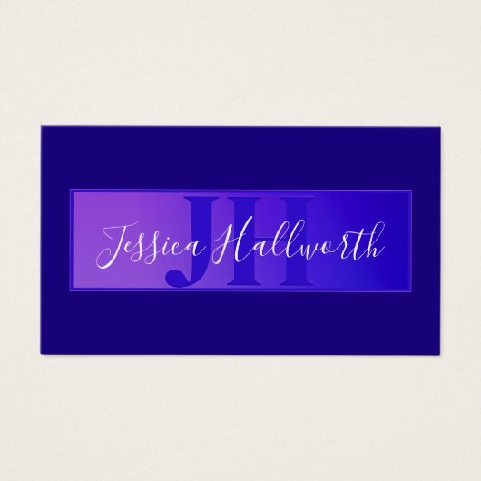 Nom de script élégant moderne & Monogram Ombre Pur (Devant)