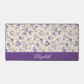 Nom de script floral violet rose vintage (Recto)