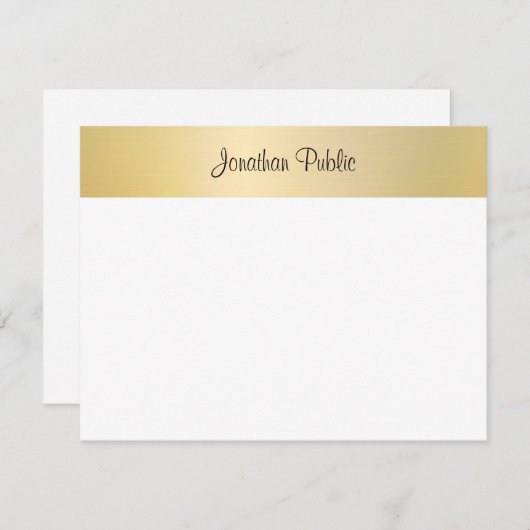 Nom de script manuscrit Gold Modèle blanc (Devant / Derrière)