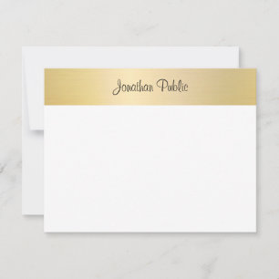 Nom de script manuscrit Gold Modèle blanc