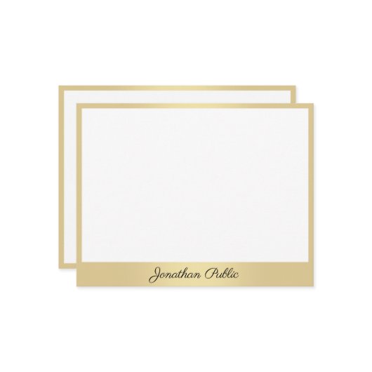 Nom de script manuscrit Gold Modèle Élégant (Devant/Arrière en situation)