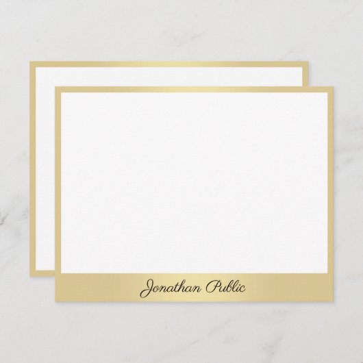 Nom de script manuscrit Gold Modèle Élégant (Devant / Derrière)