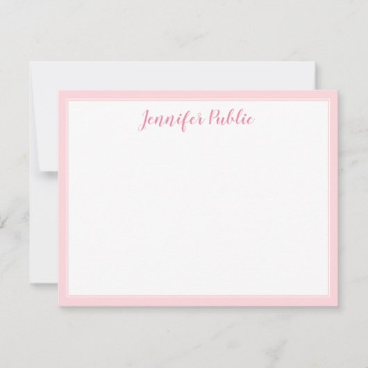 Nom de script manuscrit modèle rose blush moderne (Devant)