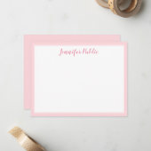 Nom de script manuscrit modèle rose blush moderne (Devant/Arrière en situation)