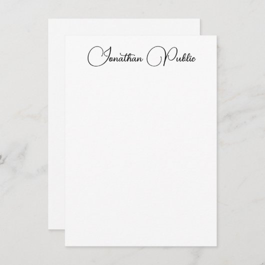 Nom de script manuscrit Modèle vertical moderne (Devant / Derrière)